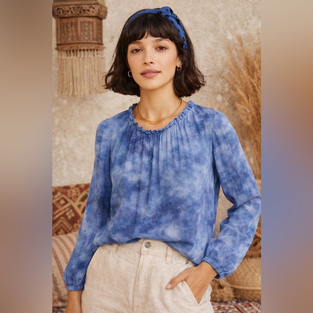 Anthropologie Cloth & Stone Chambray Button Down Shirt Women’s Size L - Picture 4 of 11